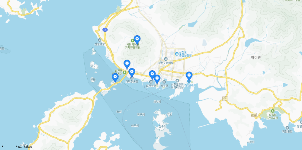 1박2일 코스 지도